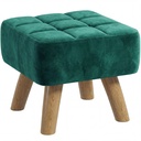 Square Velvet Footstool 27 x 27 x 26cm, Dark Green