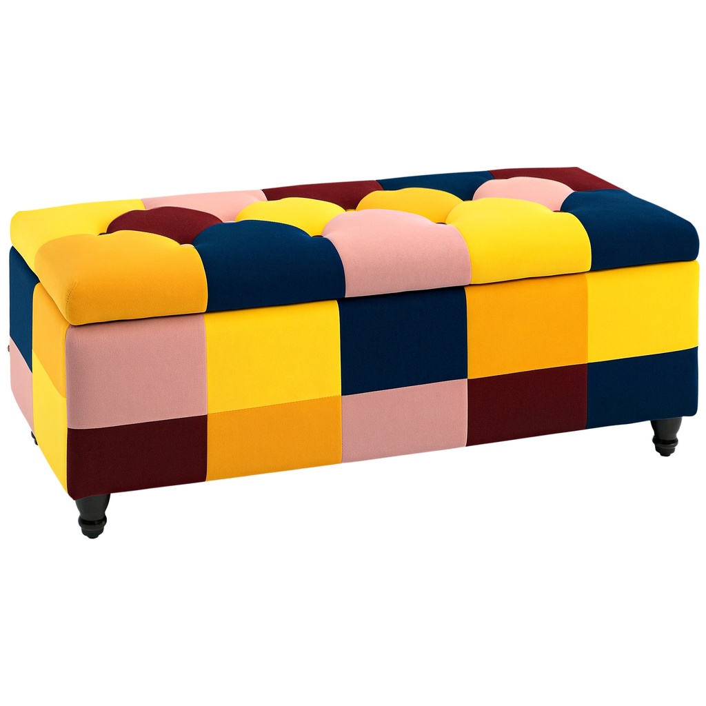 [AOSOM-838-352V70MX] Velvet Storage Ottoman Bench 114 x 47 x 47cm