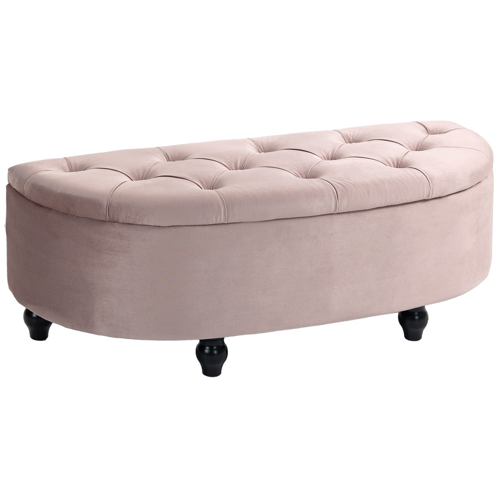 [AOSOM-831-410V70CG] Velvet Storage Ottoman Bench 42 x 120 x 46cm
