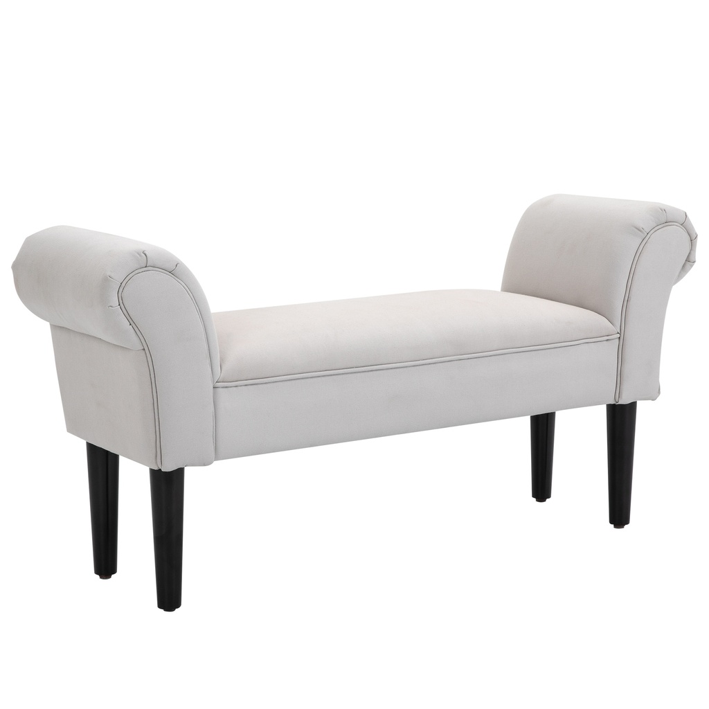 [AOSOM-831-135V70] Ottoman Bench 102 x 36 x 51cm, Greyish White