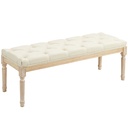 Linen Ottoman Bench 43 x 115 x 40cm, Cream White