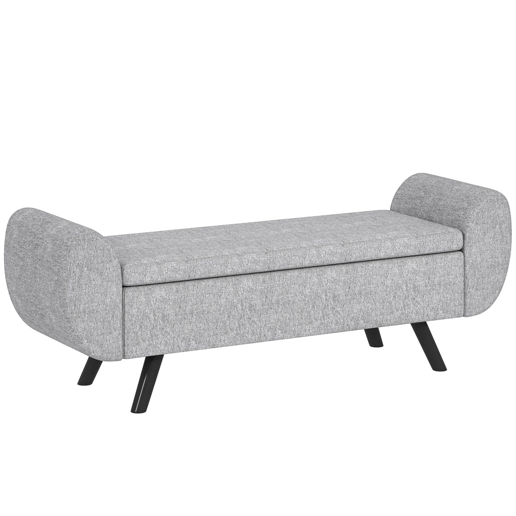 [AOSOM-838-524V70CG] Linen Storage Ottoman Bench 132 x 42 x 50cm