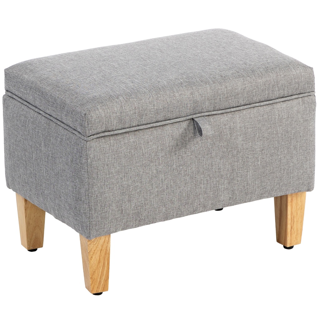 [AOSOM-838-200V71CG] Linen Storage Ottoman Bench 49 x 33 x 36cm