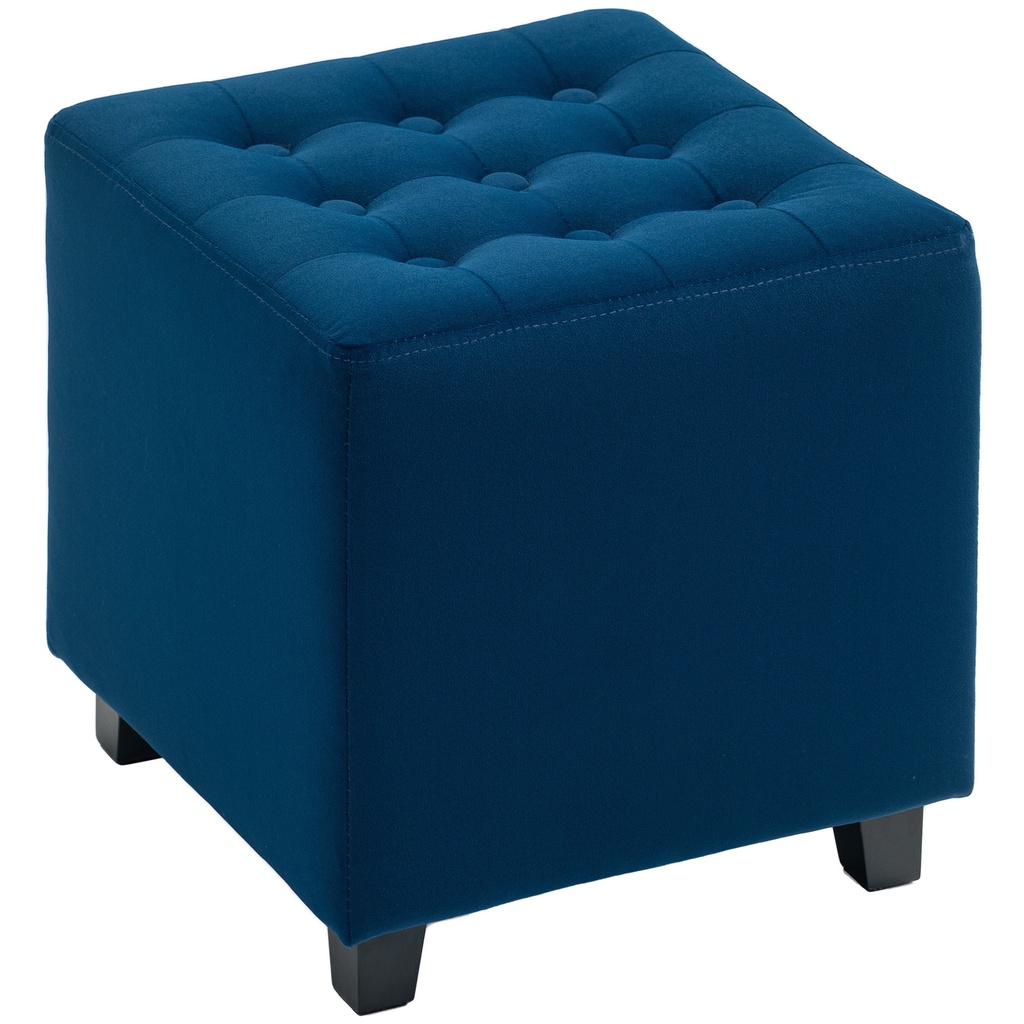 [AOSOM-838-516V70BU] Square Velvet Footstool 35 x 35 x 35cm