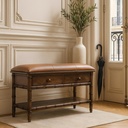 Mango Wood Storage Bench 35 x 90 x 55cm, Brown