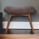 Faux Fur Mango Wood Bench 40 x 63 x 52cm, Brown