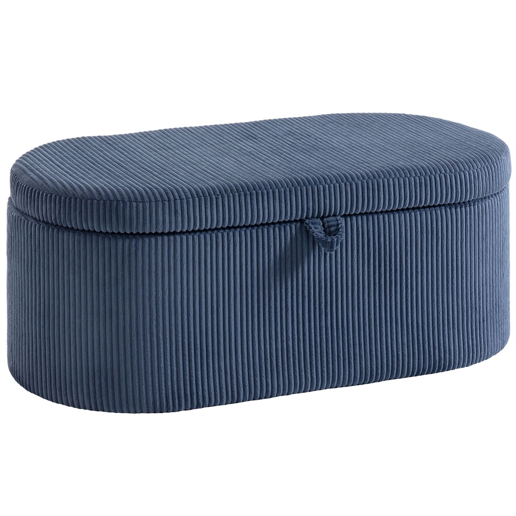 [AOSOM-838-623V70BU] Corduroy Storage Ottoman 105 x 51 x 49cm