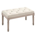 Linen Ottoman Bench 43 x 80 x 40cm, Cream White