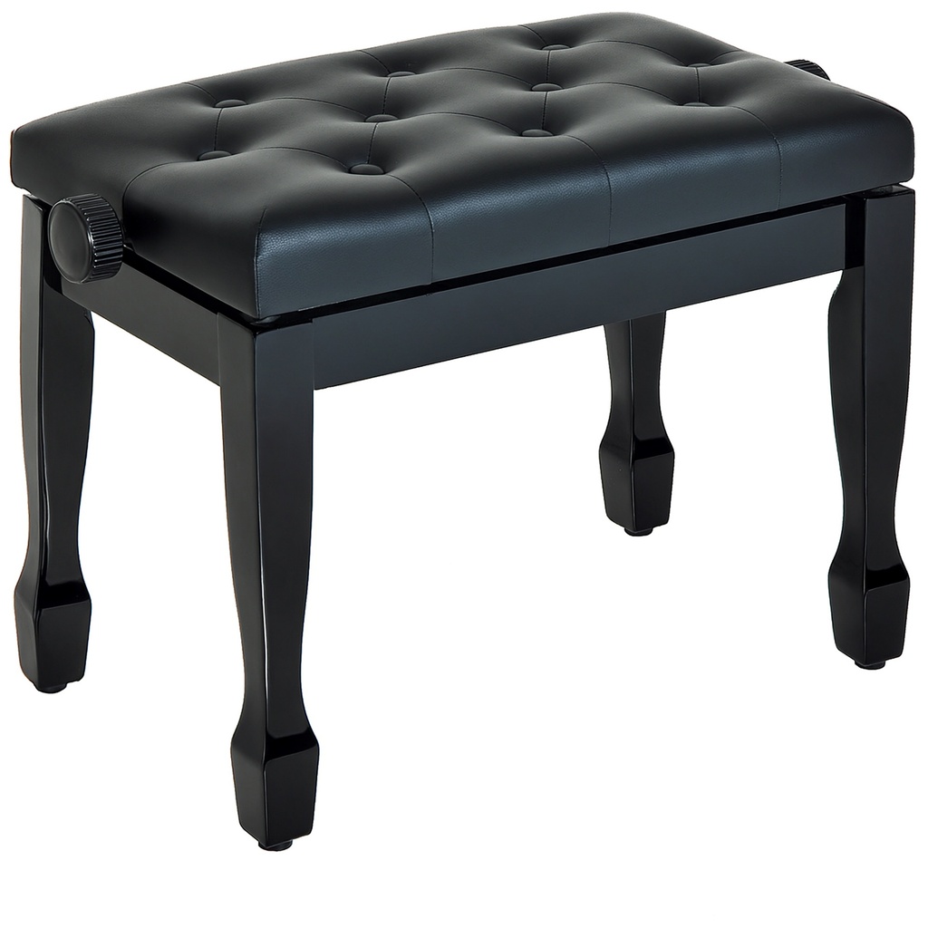 Faux Leather Piano Stool 64 x 35 x 45cm, Black