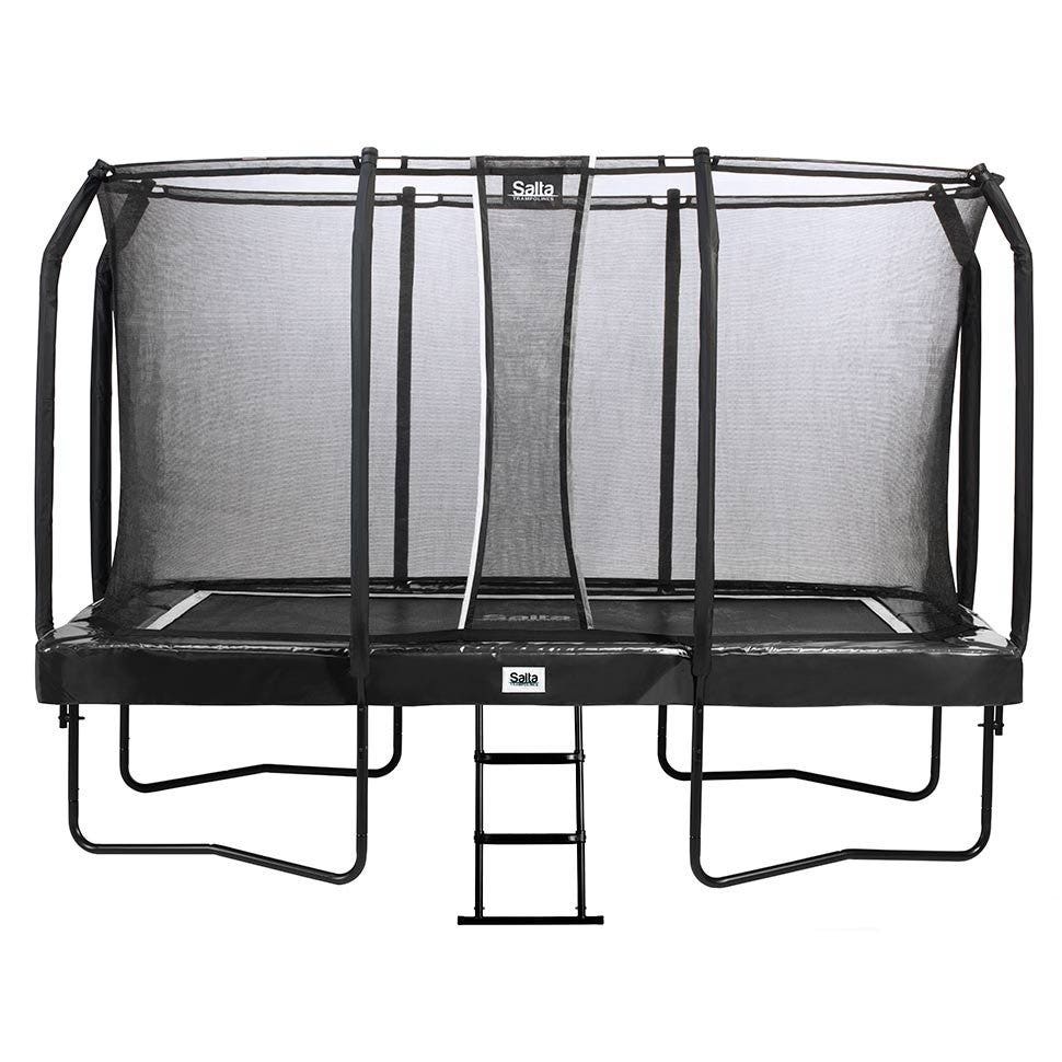 [5375A] 12ft x 7ft Salta Rectangular First Class Trampoline with Enclosure (Product Only, Black)