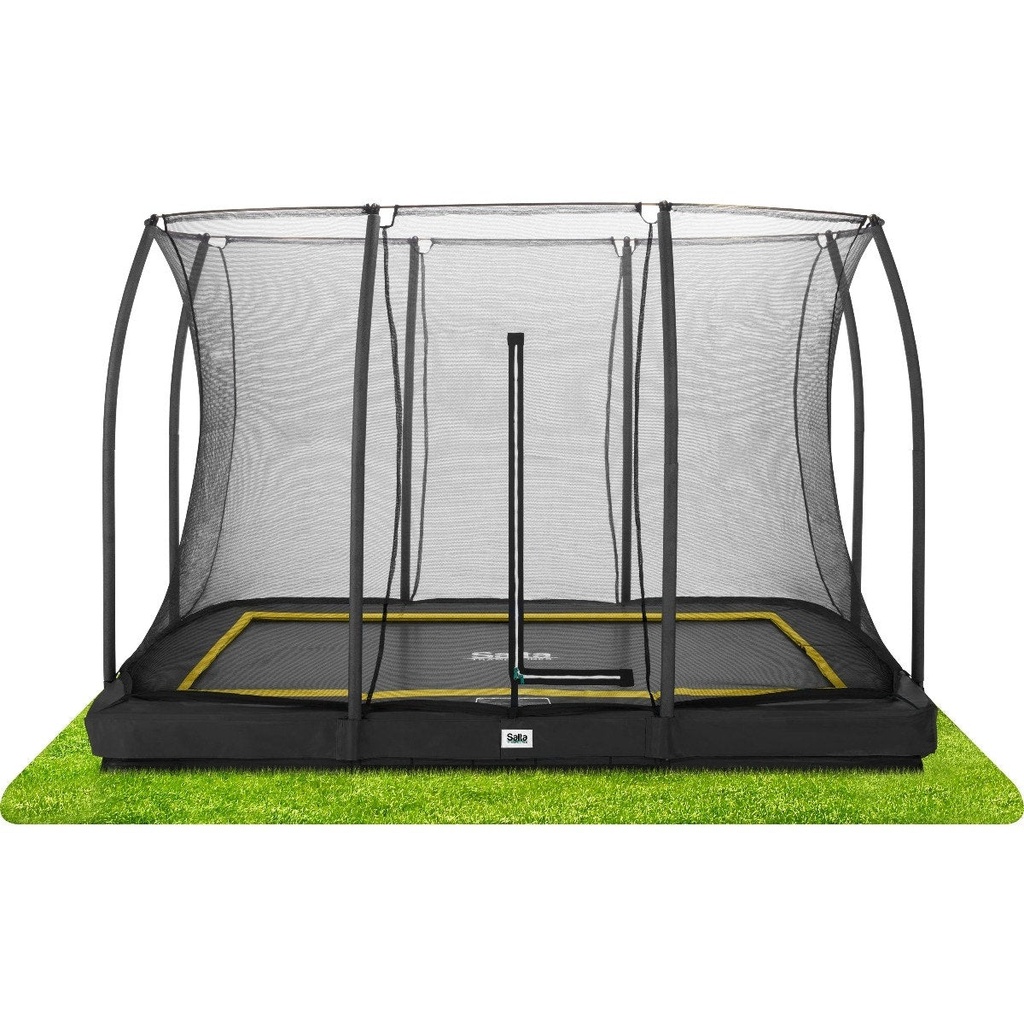 [5402A] 10ft x 7ft Salta Rectangular Comfort Edition Inground Trampoline with Enclosure (Product Only, Black)