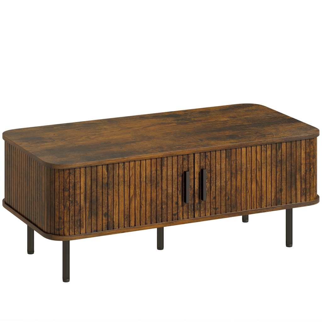 Coffee Table with Storage Rustic Brown