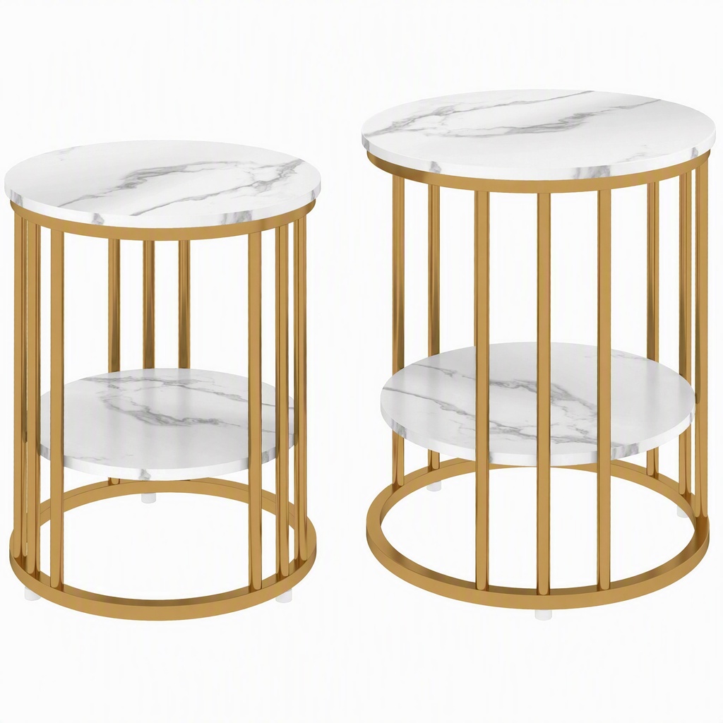 Coffee Table Set 45W x 45D x 55Hcm Gold Tone