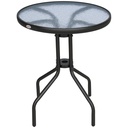 Outsunny Bistro Coffee Table Round Glass Top 60cm