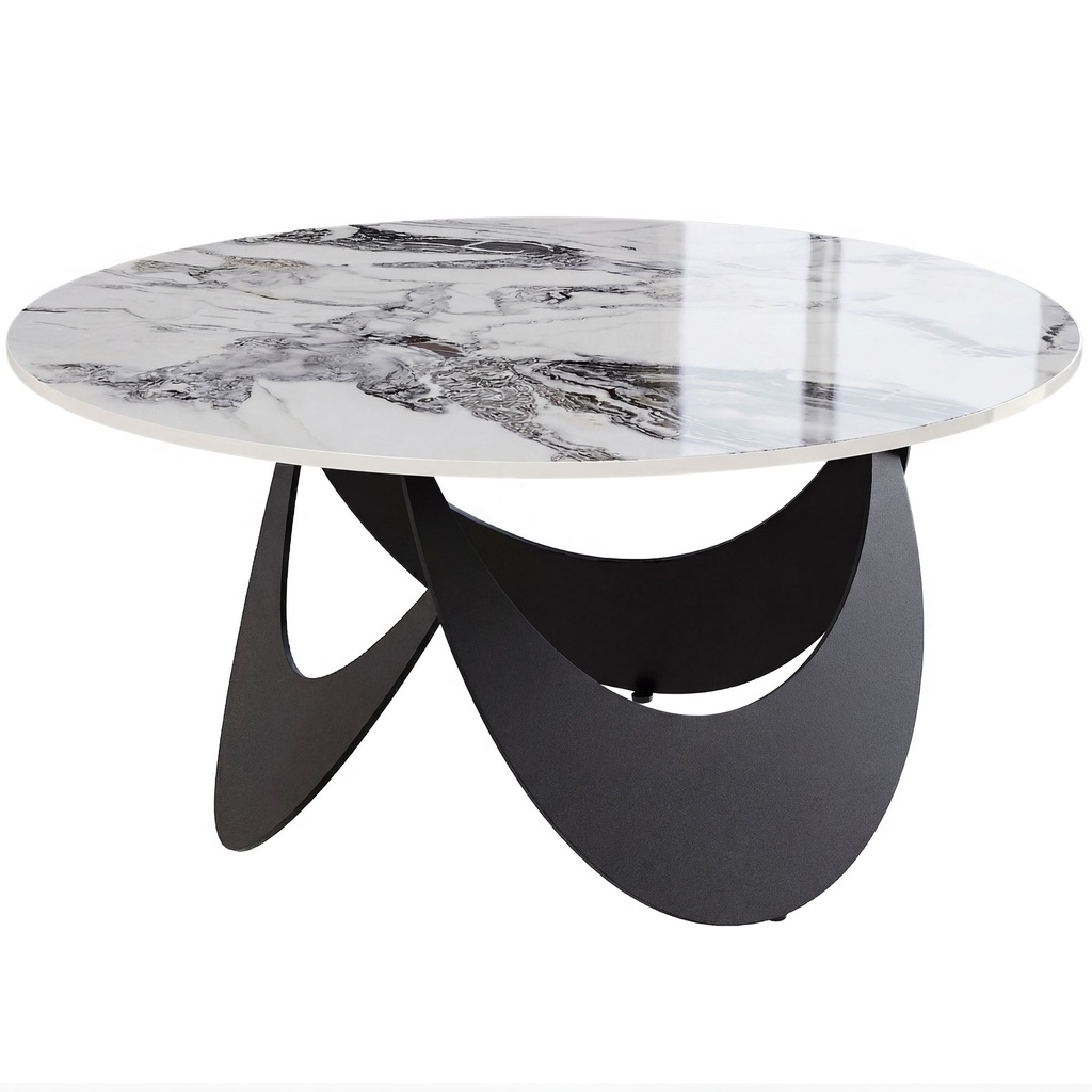 Coffee Table Sintered Stone Modern Living Room White Black