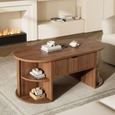 Modern Height-Adjustable Coffee Table with Lift-Top Design, 100L x 50W x 40.5H cm, Walnut