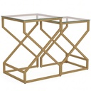 HOMCOM Nest of Tables Set 2 Tempered Glass Top Transparent