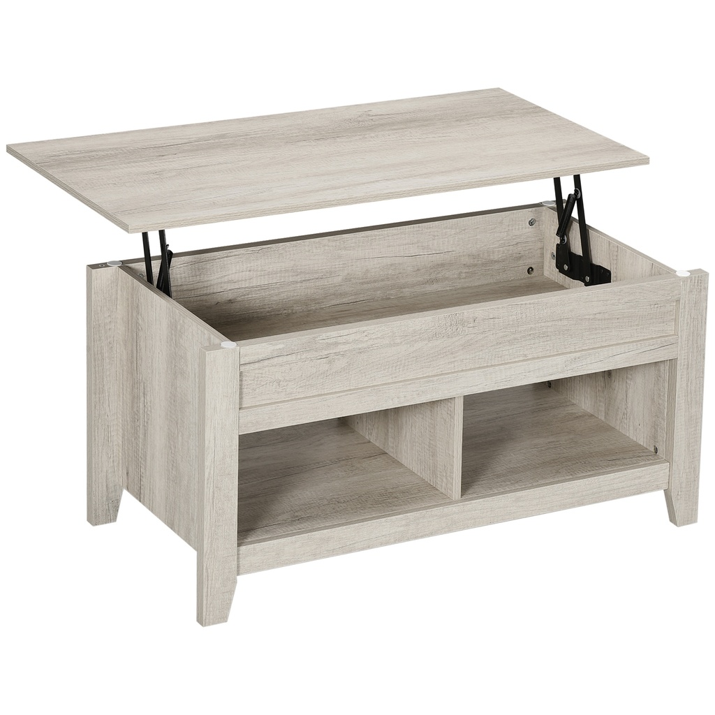 Lift Top Coffee Table Oak Effect with Storage