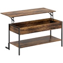 Lift-Top Coffee Table with Storage Rustic Brown