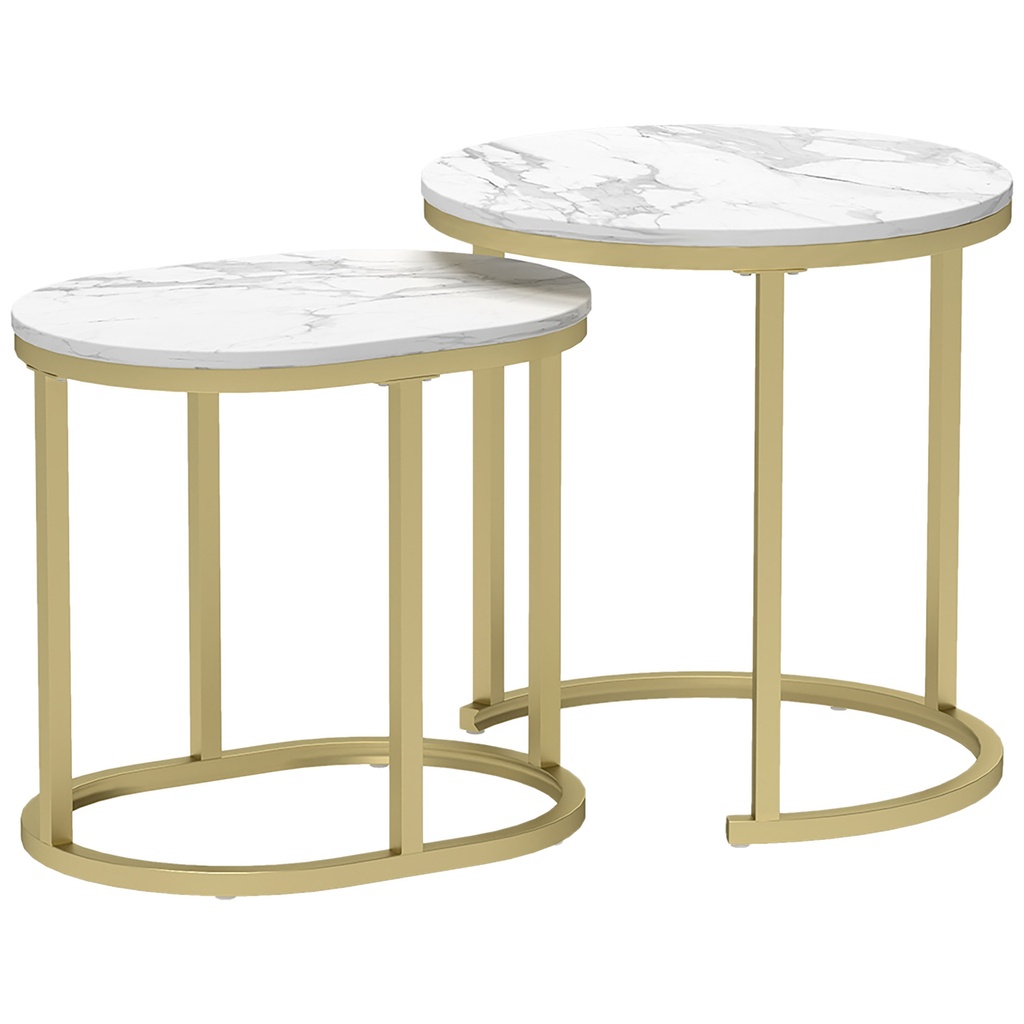 Coffee Table Set 50L x 50W x 50.5H cm White