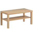 2-Tier Coffee Table with Storage Natural Wood