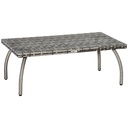 Outsunny PE Wicker Rattan Coffee Table - Mixed Grey