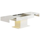 Extendable Coffee Table Storage LED High Gloss White