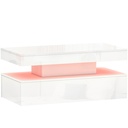 LED Coffee Table with Storage High Gloss White