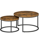 HOMCOM Wood-Effect Stacking Tables Set Rustic Brown