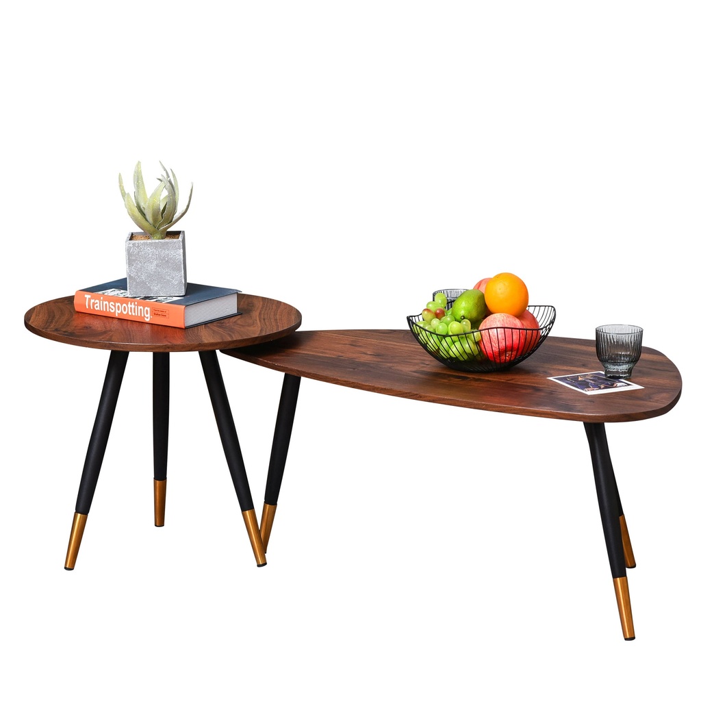 Nesting Coffee Table Set of 2 Vintage Triangle