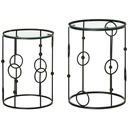 Nesting Round Coffee Table Set of 2 Black