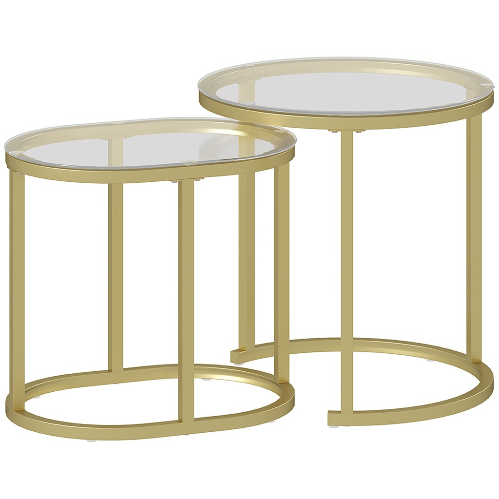 Coffee Table Set 50L x 50W x 50.5H cm Clear