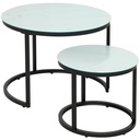 Coffee Table Set Φ60 x 45Hcm White