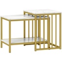 Coffee Table Set 45cmx40cmx52cm Gold Tone
