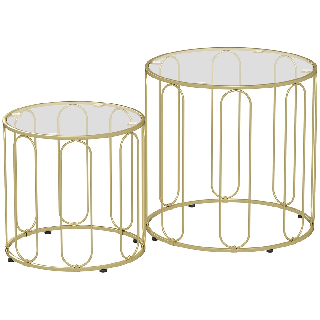 Coffee Table Set 50W x 50D x 50Hcm Gold Tone
