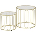Coffee Table Set 50W x 50D x 50Hcm Gold Tone