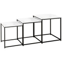 HOMCOM Nest of 3 Tables Marble Effect Finish