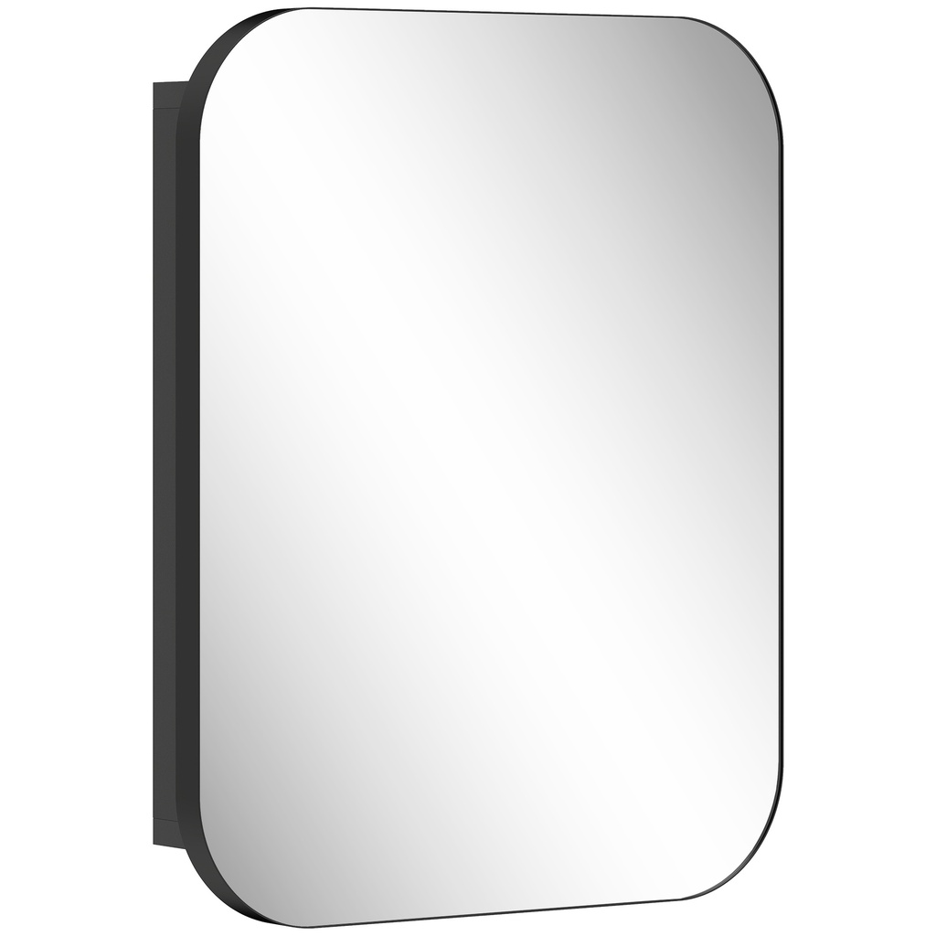 Bathroom Wall Cabinet with Mirror Black