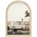 Wall-Mounted Arched Mirror Modern Beige