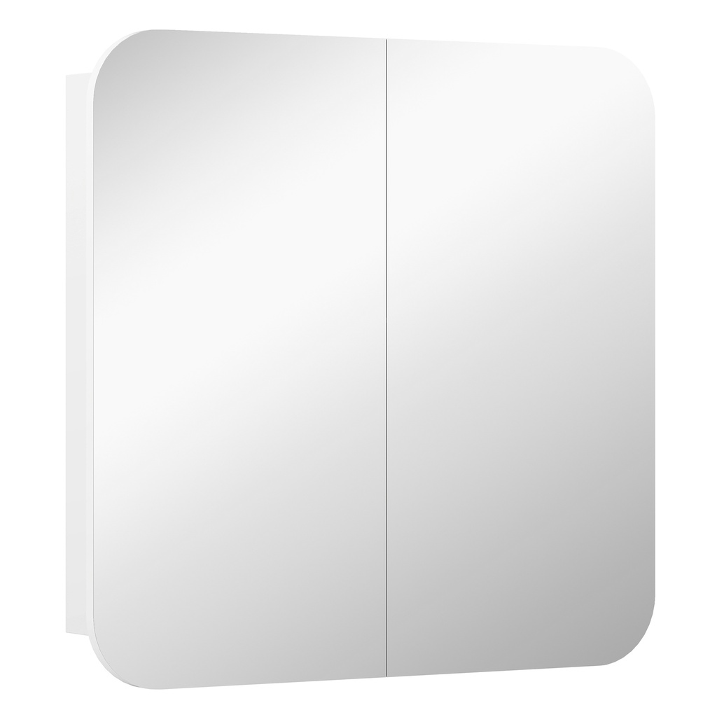 Arched Mirror Cabinet with Adjustable Shelves White