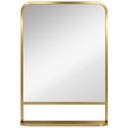 Wall Mirror with Storage Shelf 70x50cm Gold