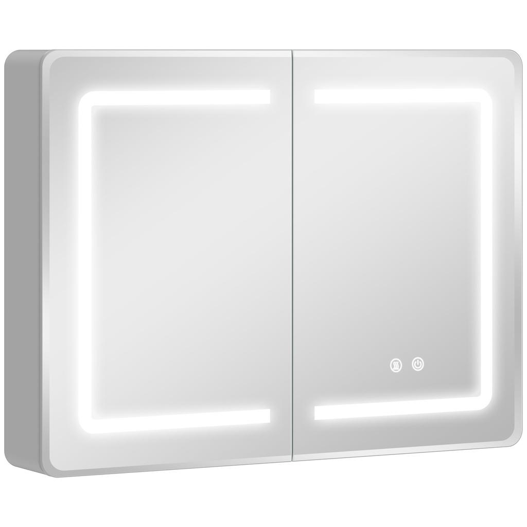 LED Mirrored Bathroom Cabinet Anti-Fog 60x80cm
