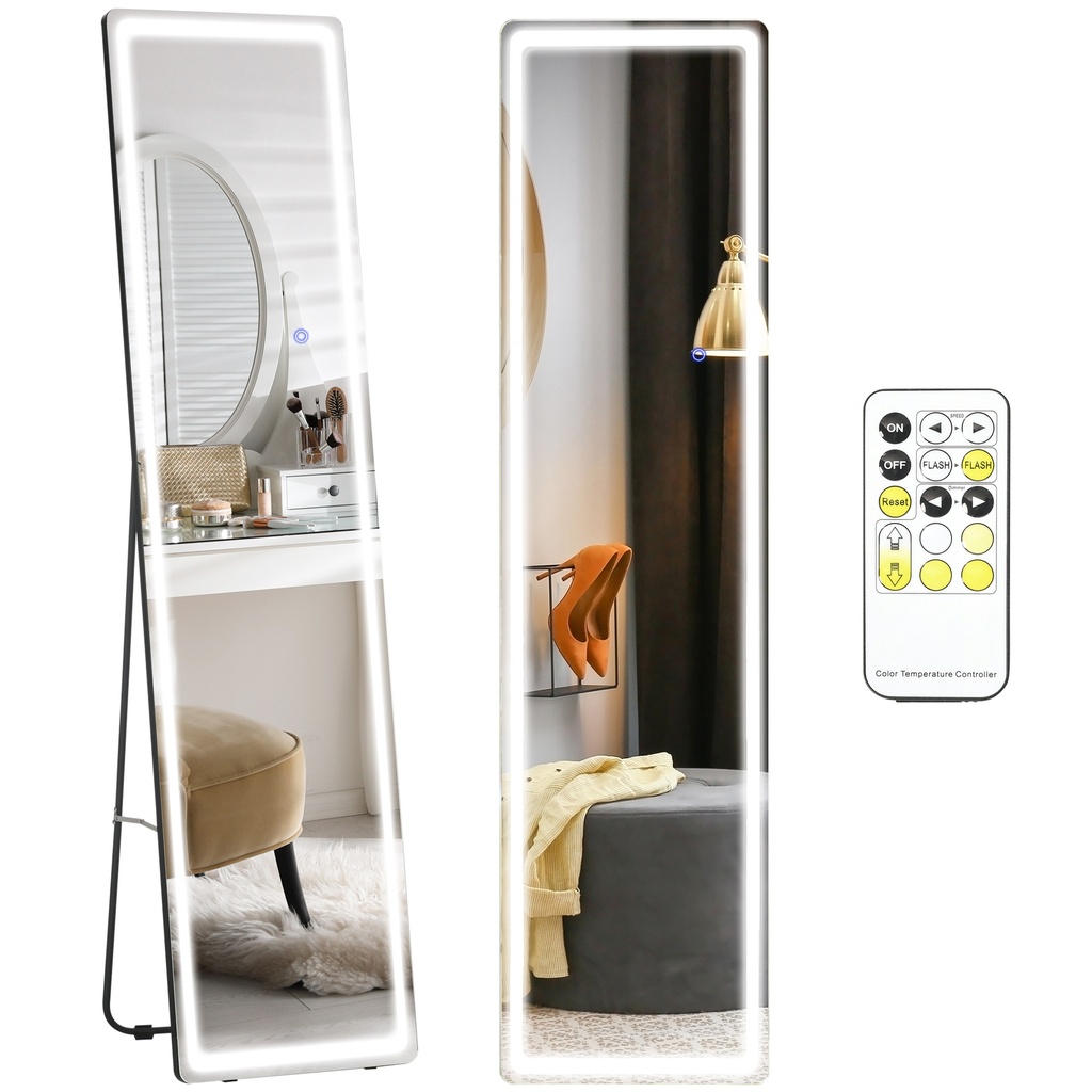 LED Full-Length Mirror Freestanding 3 Colour Modes