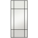 Decorative Wall Mirror with Hooks - Black
