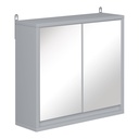 Wall Mounted Mirror Cabinet Grey with Storage Shelf