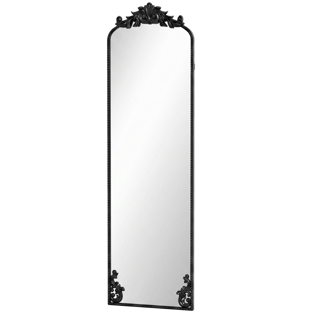 Full-Length Floor Mirror Baroque Metal Frame 50x160cm