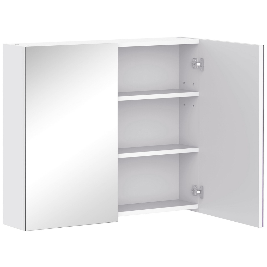 Wall-Mount Mirror Cabinet White 70x15x60 cm