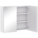 Wall-Mount Mirror Cabinet White 70x15x60 cm