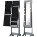 LED Jewellery Cabinet with Mirror Grey