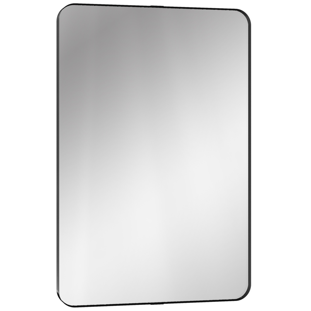 Wall-Mounted Bathroom Mirror Aluminium 90x60cm Black